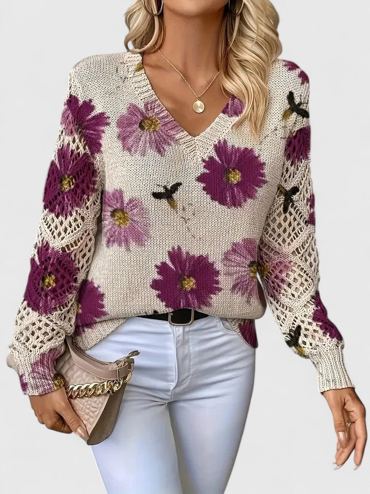 SOPHIA | ELEGANT SWEATER WITH FLORAL PATTERN
