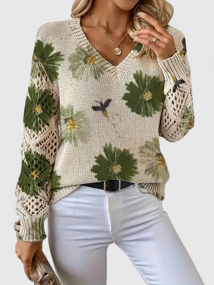 SOPHIA | ELEGANT SWEATER WITH FLORAL PATTERN