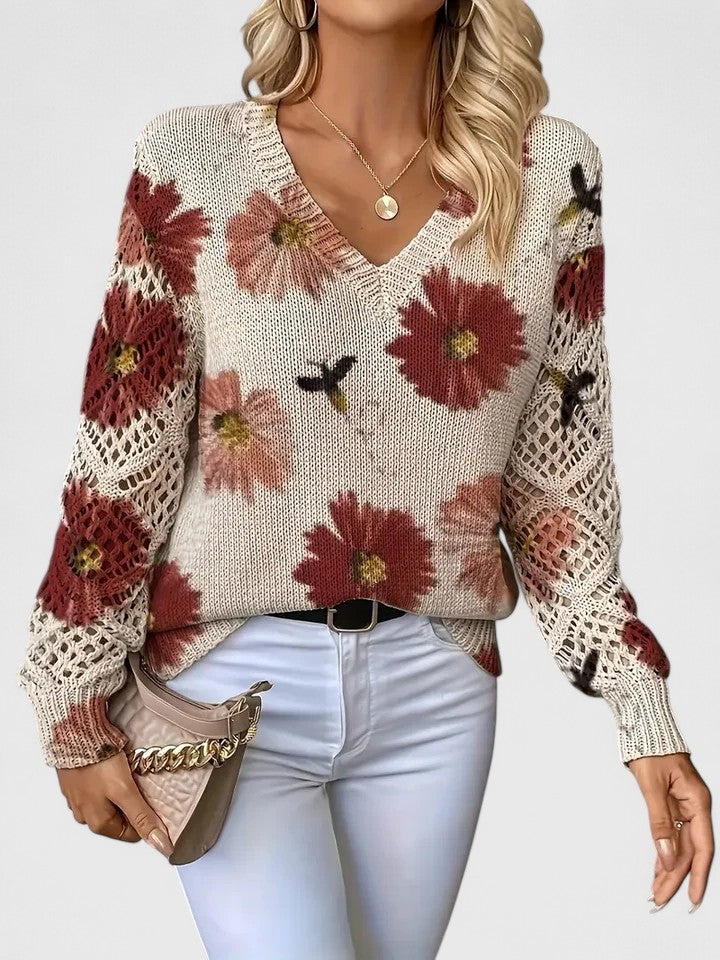 SOPHIA | ELEGANT SWEATER WITH FLORAL PATTERN