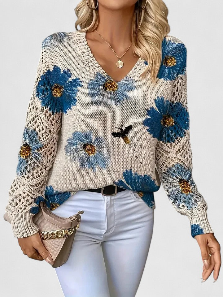 SOPHIA | ELEGANT SWEATER WITH FLORAL PATTERN