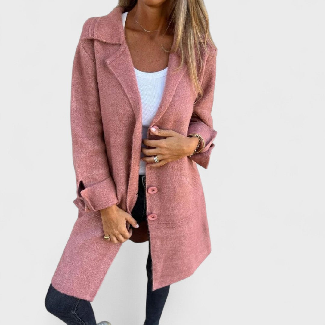 ELOISE | CASUAL LONG COAT WITH LAPEL