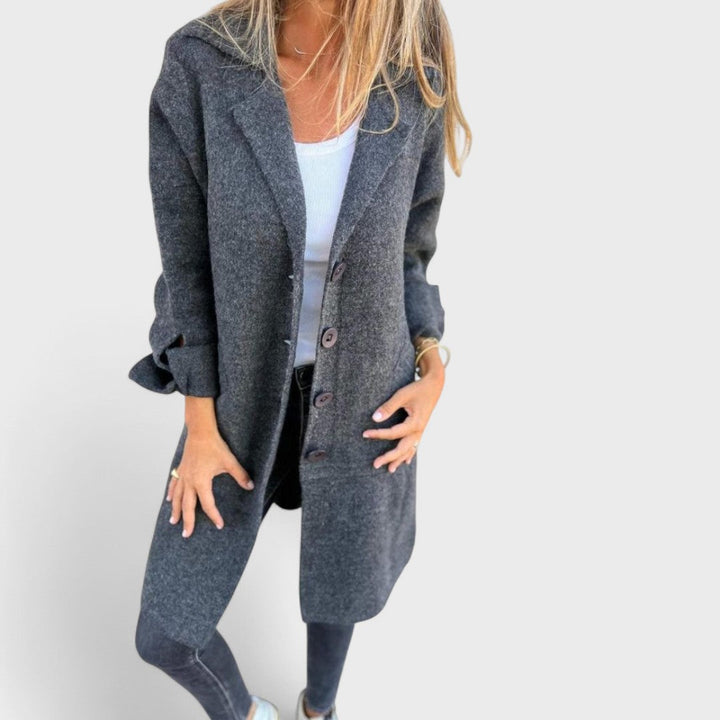 ELOISE | CASUAL LONG COAT WITH LAPEL