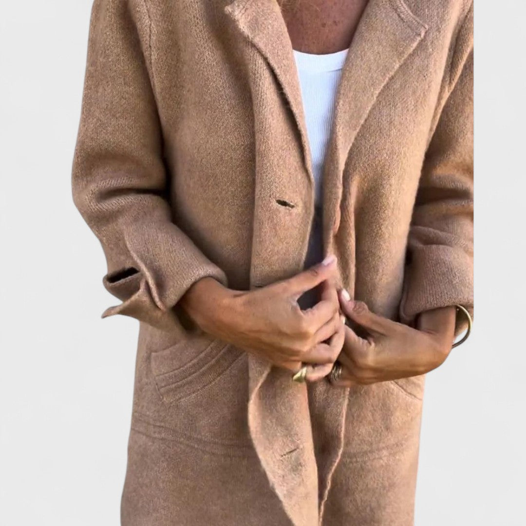 ELOISE | CASUAL LONG COAT WITH LAPEL