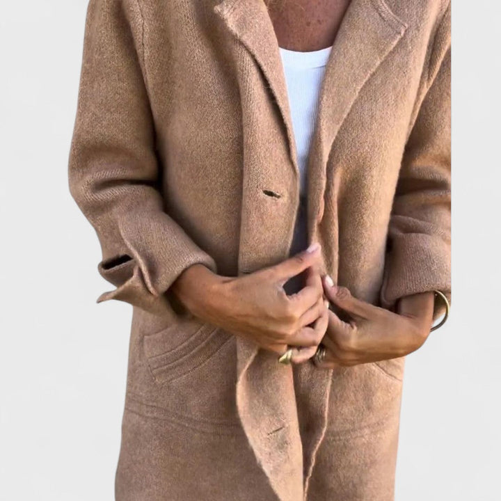 ELOISE | CASUAL LONG COAT WITH LAPEL