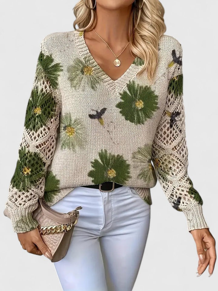 SOPHIA | ELEGANT SWEATER WITH FLORAL PATTERN
