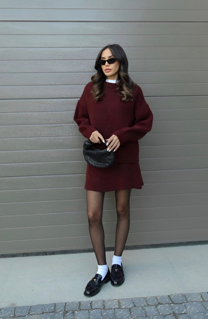 AMELIA | LUXURY KNIT SET – SWEATER + SKIRT