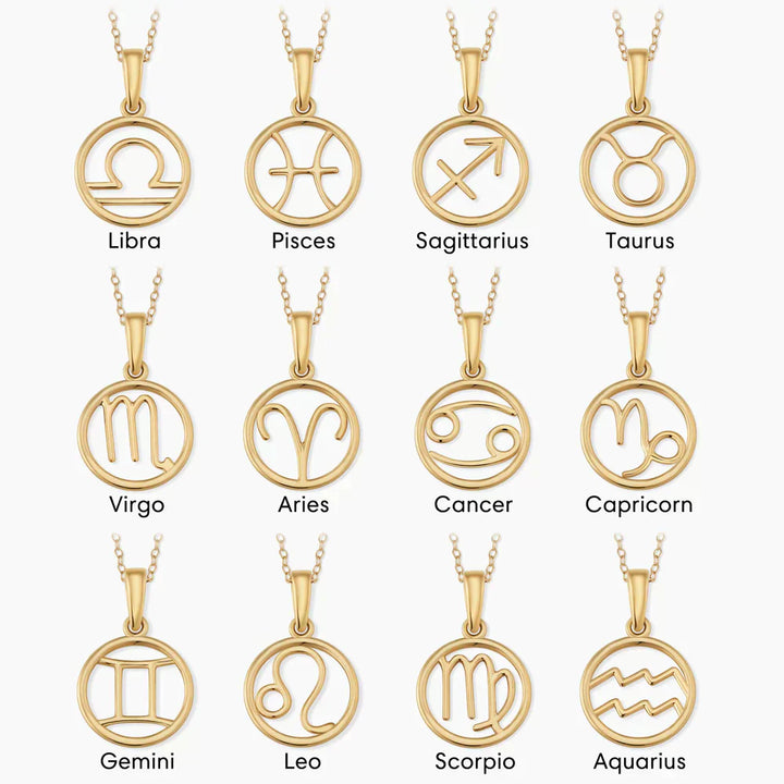 Rosalyette | Zodiac Sign Necklace 18k Gold