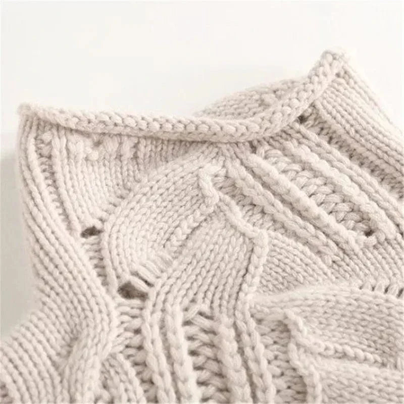 AMELIA | CASHMERE TURTLENECK WITH CABLE KNIT