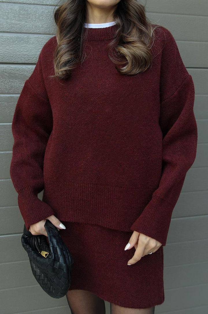 AMELIA | LUXURY KNIT SET – SWEATER + SKIRT